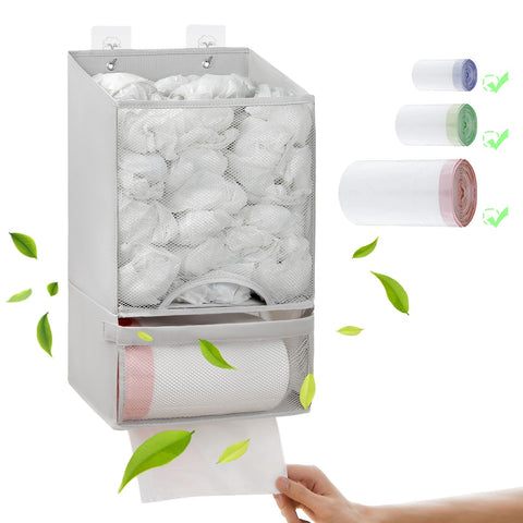 Bag Saver - Extra Large 2 in 1 Plastic Bag Holder, Durable Grocery Bag Storage, Hanging Trash Bag Dispenser Roll Organizer for Home Kitchen, Multi-Purpose for Daily, Wall Mount