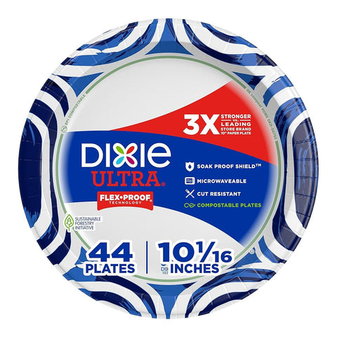 Dixie Medium Paper Plates, 8.5 Inch, 90 Count, 2X Stronger*, Microwave-Safe, Soak-Proof, Cut Resistant, Disposable Plates For Everyday Breakfast, Lunch, & Dinner Meals